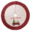 Christmas Decorations Gingham 120cm Tree Base Dress Gifts Party Home Decoration Items Cartoon Car Skirt