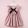 女の子のドレス夏の赤ちゃんのかわいい花のプリーツノースリーブパーティープリンセス子供幼児幼児の子供服230217