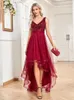 Robes de soirée Lucyinlove Élégant Col En V Sans Manches Sequin Étage Longueur Robe De Soirée Rouge De Bal Parti De Luxe Robe De Cocktail Robe Pour Les Femmes 230217