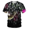 Camisetas de camisetas masculinas para o verão pássaro fofo 3d impressão de animais masculino camisetas de papagaio masculino de manga curta camiseta cinza harajuku camiseta de camiseta engraçada