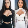 Women's Blouses Shirts Summer Fashion Women Sexy Cutout Long Sleeve Lace Shirt Tops Blouse Crop White Black 230217