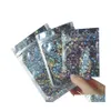 Packing Bags Resealable Smell Proof Foil Pouch Bag Flat Mylar For Party Favor Food Storage Holographic Color With Glitter Star Drop Dhupx