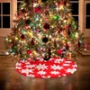 Dekoracje świąteczne spódnica drzewo 35 -calowe czerwone i białe spódnice z płatki śniegu drzewa ozdoby na wakacje