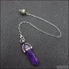 Charms Dowsing Pendum Quartz Hexagonal Shape Natural Stone Crystal Reiki Healing Pende Pendant Pendums For Dowsin Sport1 Drop Delive Dhcyb