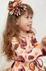 Exklusive Mädchenkleider von Girlymax, Herbst-Thanksgiving-Baby, Milchseide, florales Türkei-Druck-Twirl-Kleid, knielang, Kinderkleidung, langärmelig, 230217