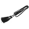 Ceintures Tissé Gland Ceinture Noeud Décoré Taille Chaîne Corde Blanc Noir (2 Pcs)