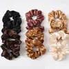 Hårtillbehör Kvinnor Satin/Veet Scrunchie Stretch Ponytail Holders Elastic Hairbands Solid Color Ladies Ropes Ties Drop Delivery PR DHUO1