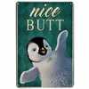 Animal Nice Butt Retro Metal Poster Vintage Please Seat Tin Sign Your Butt Napkins My Lord Painting Plauqe Bar Cafe Home Room Washroom Wall Decor Size30X20CM w01