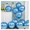 Ballon 100pcs 10 pouces 12 pouces chrom￩s en latex m￩tallique ballons en m￩tal rose rose or anniversaire d￩corations de f￪te pour enfants toys air 17 dhkur