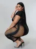 Grande taille robes femmes vêtements à manches courtes été noir robe serrée creux Sexy Parti gros en vrac goutte