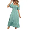 Casual Dresses Charming Summer Classic Plaid Cocktail Long Dress Midi A-Line Versatile