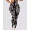 Leggings femininas primavera outono mulheres tie dye print barriga controle bulifting bolso design legging sexy push up magro calças de yoga chique