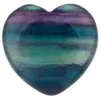 Jewelry Pouches TUMBEELLUWA Natural Fluorite Puff Heart Healing Crystal Palm Stone Worry Chakra Reiki 0.9''