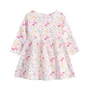 Vestidos para niñas Primavera Otoño 06T Manga larga Estampado lindo Ropa para niños Princesa para niños Vestido de fiesta Concurso 230217