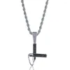 Pendant Necklaces OMYFUN Customized Men Nunchucks Necklace 3A CZ Iced Pave Hiphop Jewelry Rapper & Karate Stick Accessory