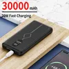 Cell Phone Power Banks 20W Fast Charging Power Bank 30000mAh Portable Charger 2USB Outupt Digital Display External Battery For iPhone J230217