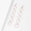 Dangle Boucles D'oreilles Mode Coréenne Petite Boucle D'oreille Goutte Fraîche Pour Les Femmes En Acier Inoxydable Multi Couche Cercle Brillant Cristal Parti Fille Charme Bijoux