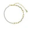 Charme Bracelets Mode Géométrique Coloré Arc-En-Cz Lien Chaînes Trombone Lunette Ronde CZ Tennis Conception Unique Bracelet Bijoux pour Femmes 230217