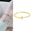 Bangle smal version den lilla lyxiga halvmikrouppsättningen zirkonarmband kvinnor män vänskap armband mode bröllop prom armband