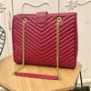 Borsa Borse X Large Vera Pelle a Forma di V Caviale Jumbo Catena Doppi Patti Spalla Trapuntata Classica 32CM Shopping Messenger Hand211U