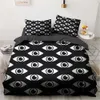 Beddengoedsets 3D-beddengoedset Dekbedovertreksets Evil Eye Design King Queen Full Twin Double Single Size 173x230cm Beddengoed Zwart beddengoed