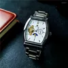 Relógios de pulso Aokulosic Top Brand Fashion Mechanical Watch Men Sport à prova d'água Relógios automáticos masculinos Tonneau Relogio Masculino