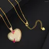 Halsband örhängen set Godki Jimbora Sweet Sweet Heart Pendant 2st Chain Jewelry for Women Bridal Wedding Party Show