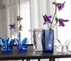 Decorative Objects Figurines Butterfly Wings Fluttering Glass Crystal Papillon Lucky Glints Vibrantly with Bright Color Ornaments Home Decore 230217