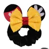 Akcesoria do włosów 2023 S Christmas Mouse Uszy Ceikiny łuki na głowę Women Veet Scrunchies Zespoły dla dziewcząt impreza