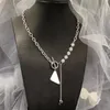 geliefde driehoek emaille ketting vrouwen zilveren ketting klaver kettingen designer sieraden ijs uit ketting luxe gouden kettingen kanaal chrome mannen hanger set valentijnsdag