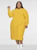 Plus Size Kleider Damen Kleidung Langarm Casual Pullover Hoodies Kleid 5XL Lose Midi Großhandel Bulk Drop