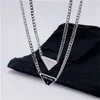 Designers de colar 2023 Acessórios de moda de verão Luxury Women Women Silver Jewelry Colar Beach Men Triangle Design Chain