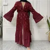 Ethnic Clothing Islamic Women Caftan Moroccan Gowns Djelaba Open Abaya Dubai Kimono Turkish Cardigan Ramadan Eid Muslim Hijab Dresses