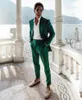 Męskie garnitury Summer Beach Green Men Costume Homme Marrige Slim Fit Prom Wedding Groom Therno Masculino Blazer 2 szt. (Spodnie kurtki)