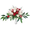 Decorative Flowers Wedding Bride Bouquet Bridesmaid Hand Tied Artificial Diamond Flower Decor Home Holiday Party Supply Floral Valentine