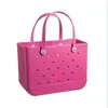 Jelly Candy Silicone Beach Washable Basket Bags Stor shoppingkvinna Eva Waterproof Tote Bogg Bag Purse Eco220Z