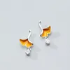 Kolczyki stadnorskie MLOVEACC Elegancki 925 Srebrny Ginkgo Biloba Leaf z CZ Fashion Women Party Ear Jewelry