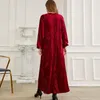 Ethnic Clothing Winter Muslim Clothes Elegant Velvet Dresses For Women Turkey Islam Abaya Dubai Kaftan Maxi Robe Caftan Marocain