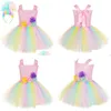 Girl'S Dresses Girls Pastel Trolls Costumes Magic Fairy Tutu Dress With Hair Bow Kids Halloween Fancy Children Cosplay Tle Outfit Dr Dhvlq