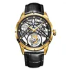 Relojes de pulsera reales Jinlery reloj de lujo Tourbillon reloj mecánico hombres relojes de esqueleto de lujo para reloj de pulsera impermeable reloj masculino reloj Masculino