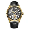 Echte polshorloges Jinlery Luxury Watch Tourbillon Mechanisch horloge mannen luxe skelet horloges voor waterdichte polshorloge mannelijke klokrelogio masculino