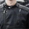 Vestes pour hommes Vêtements de marque Hommes Slim Fit Veste Mode Couleur Solide Moto Hiver Chaqueta Hombre Coupe-vent Manteau en cuir noir 230217
