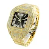 الساعات النسائية Missfox Watch Roman Scale Hight Fashion Hip Hop Diamond Square Watch