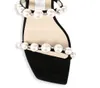 New Summer Lxuxry Brands Amara Sandals Shoes For Women Nappa Leather Mules with Pearl Strappy Block Heels Comfort Fashion White Slipper Walking Shoe EU35-43