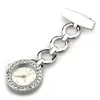 Montres de Poche Acier Inoxydable Cristal Strass Cadran Quartz Fob Broche Montre 2COLOR