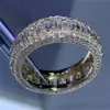 Schmuckfüllung Full T Princess Cut Weißer Topas CZ Diamant Edelsteine Party Moissanit Damen Ehering Ring Für Liebesgeschenk294D2861828