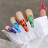 False Nails 24pcs/set Acrylic Fake Full Cover Nail Art Tips 10 Sizes Fashion Designs With Adhesive Sticker Coffin