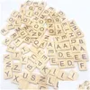 Intelligence Toys 100pcs/conjunto de ladrilhos de alfabetismo de madeira Scrabble N￺meros de letras pretas para artesanato Presentes de entrega de madeira de madeira aprendendo educat dhe1k