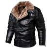 Männer Jacken Winter Warme Lederjacke Männer Dickes Fell Linner Mode Männlichen Motorrad Parkas Mantel PU Outwear Plus Größe 230217