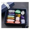 Stone 7 Chakra Set Reiki Natural Crystal Stones Polishing Rock Quartz Yoga Energy Bead Healing Decoratio Vipjewel Drop Delivery Juweel Dhkbc